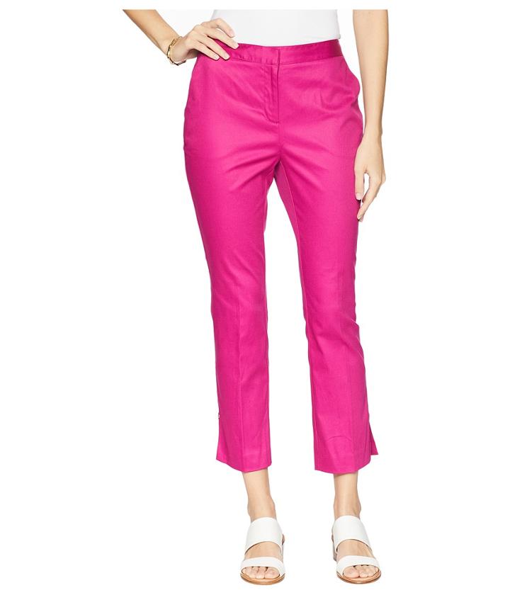 Ellen Tracy - Slim Leg Trousers W/ Side Slits