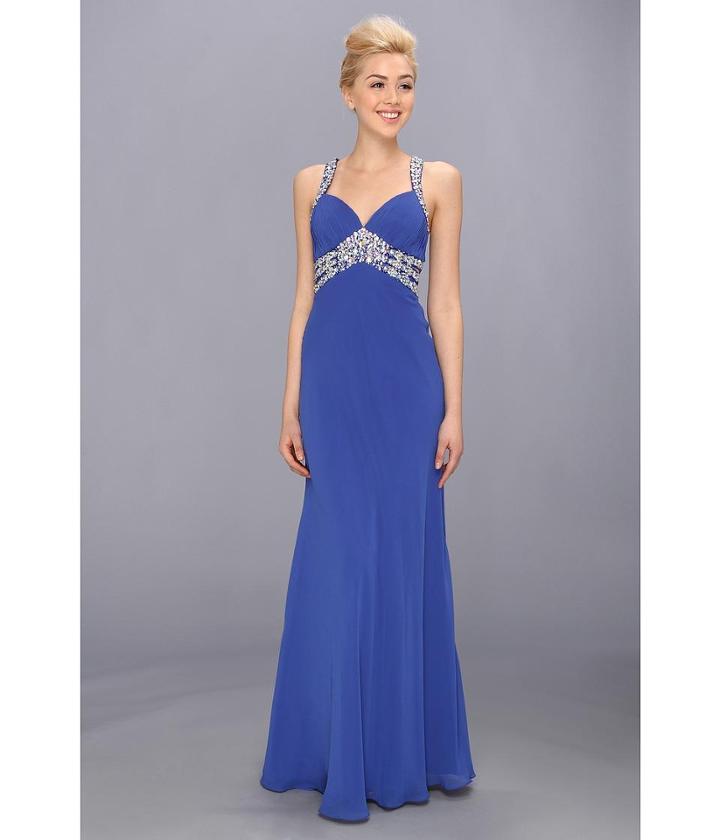 Faviana V-neck Chiffon Cutout Gown 7118