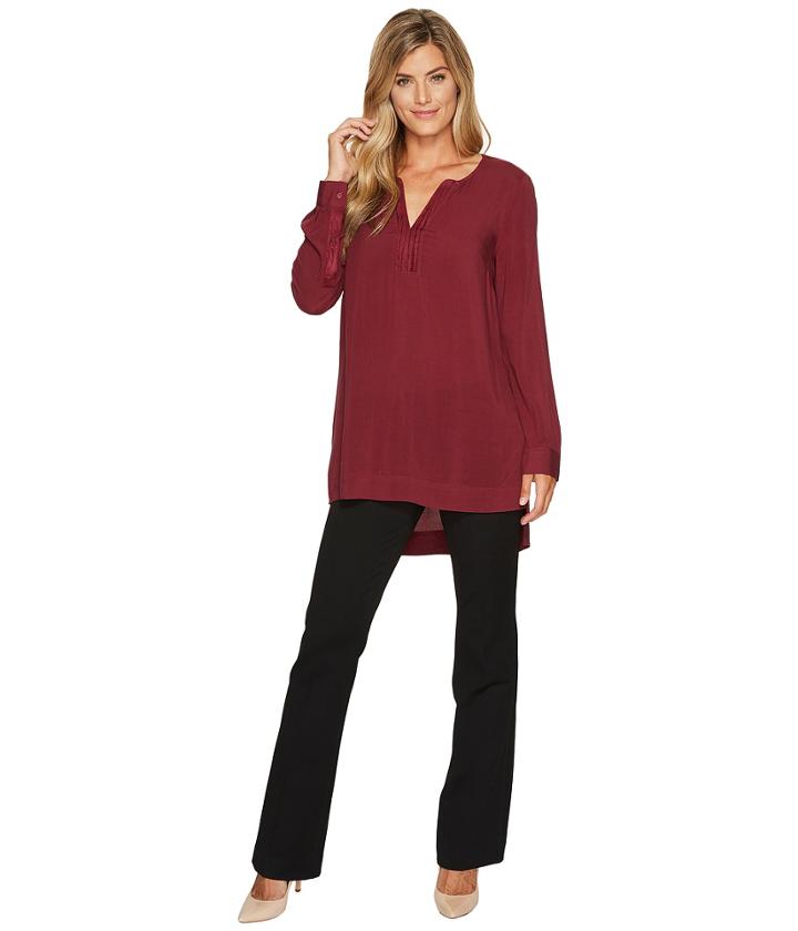 Tribal - Long Sleeve Blouse W/ Suede Details