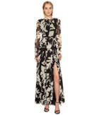 Fuzzi - Long Sleeve Gown With High Slit Cover-up