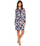 Ivanka Trump - Matte Jersey Faux Denim Collar Shirtdress