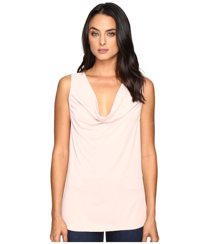 Three Dots - Sleeveless Drape Front Top