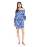 Lauren Ralph Lauren - Playa Floral Smocked Off The Shoulder Tunic Cover-up