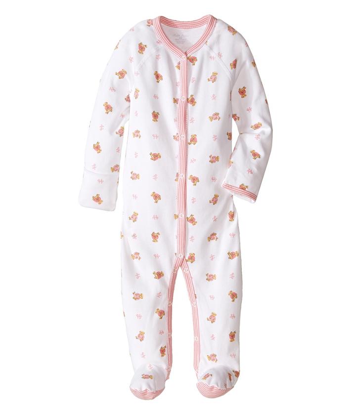 Ralph Lauren Baby - Printed Interlock Bear One-piece Coveralls