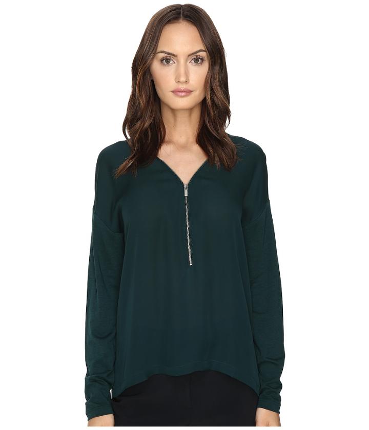 The Kooples - Long Sleeve T-shirt Front Zip