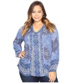 Lucky Brand - Plus Size Cut Out Blouse