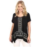 Karen Kane Plus - Plus Size Border Print Handkerchief Top