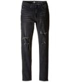 7 For All Mankind Kids - The Skinny Stretch Denim Jeans In Destroyed Black
