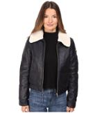 See By Chloe - Leather Jacket With Shearling Collar