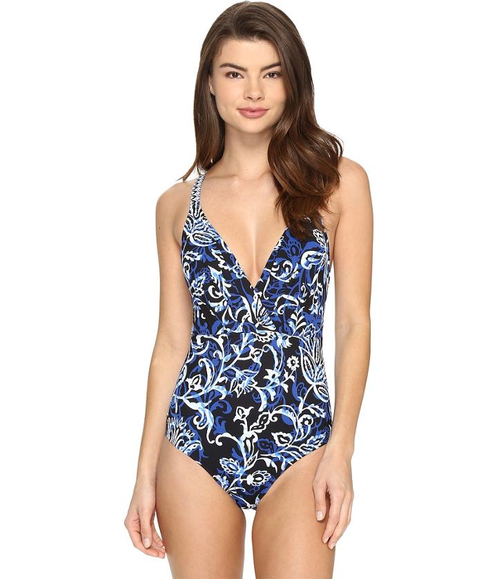 Tommy Bahama - Islandsculpt Plunge Crossback One-piece Swimsuit