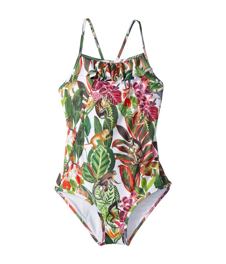 Oscar De La Renta Childrenswear - Jungle Monkeys Ruffle Swimsuit