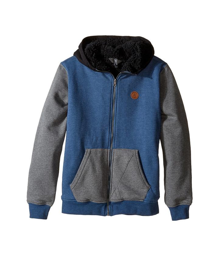 Volcom Kids - Single Stone Color Block Lined Zip Hoodie