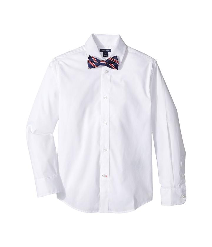 Tommy Hilfiger Kids - Long Sleeve Stretch Shirt With Bowtie
