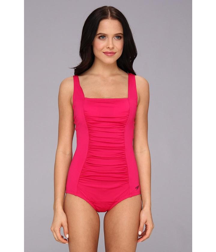 Speedo Shirred Tank One Piece