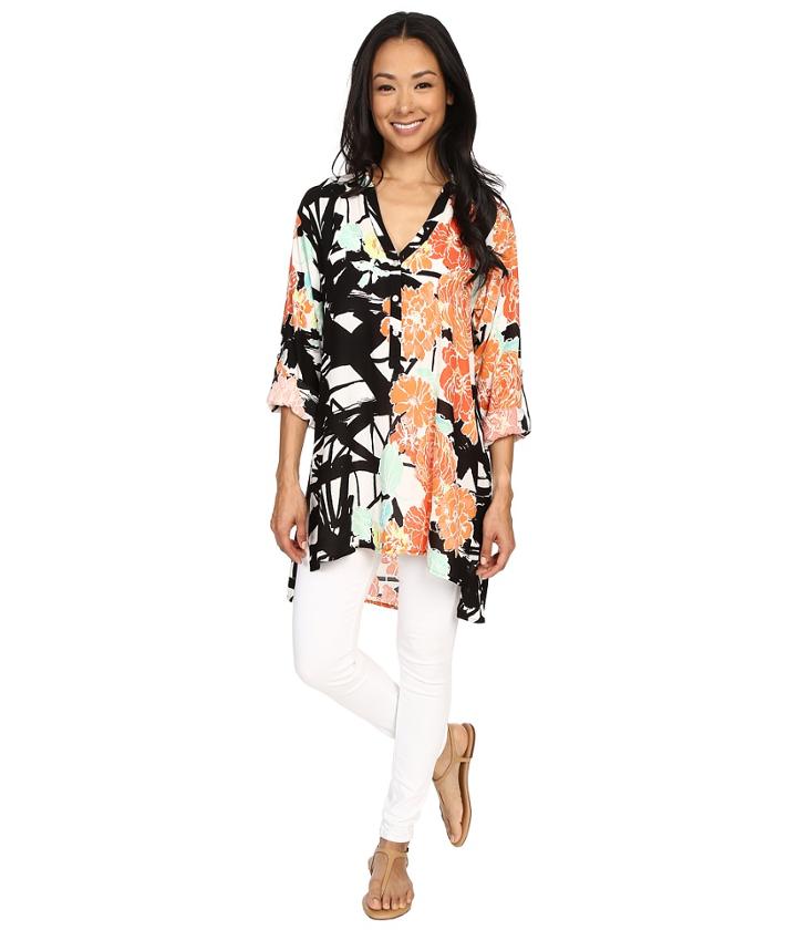 Miraclebody Jeans - Cece Collared Caftan Tunic W/ Body-shaping Inner Shell