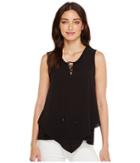 Vince Camuto - Sleeveless Handkerchief Lace-up Texture Blouse