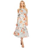 Donna Morgan - Halter Neck Ruffle Midi Dress