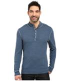 True Grit - Royal Slub Mock Up Henley With Stitch Detail