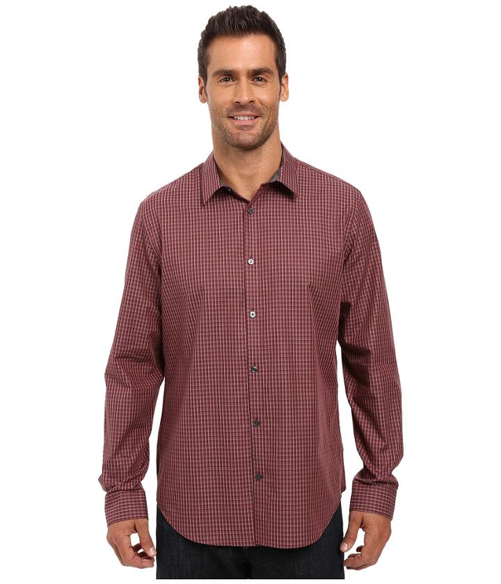 Calvin Klein - Long Sleeve Tonal Mini Check Woven Shirt