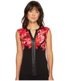 Calvin Klein - Print Top With Faux Leather Chain