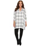 Christin Michaels - Plus Size Julia Collared Plaid Top