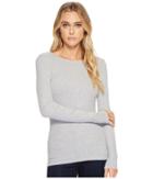 Three Dots - Viscose Rib Long Sleeve Crew Neck