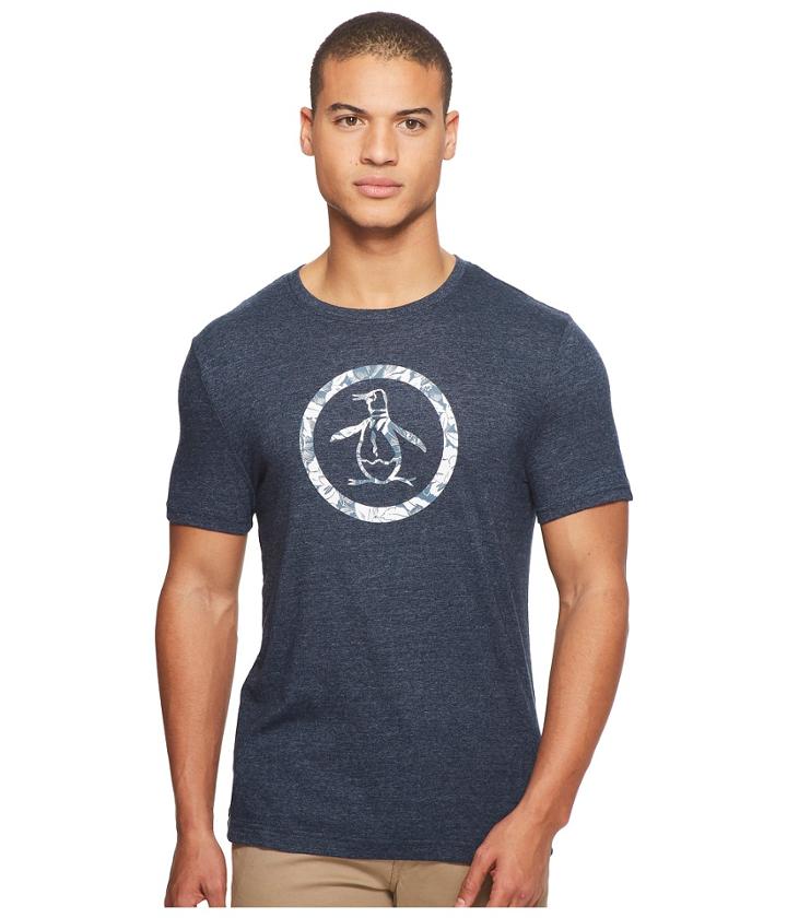 Original Penguin - Short Sleeve Floral Fill Circle Logo Tee