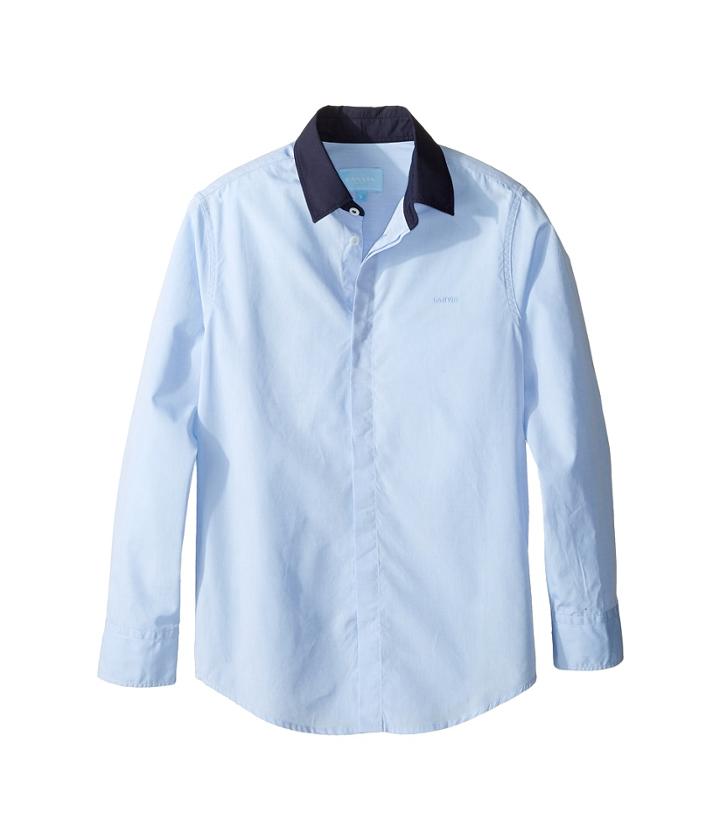 Lanvin Kids - Long Sleeve Button Down Shirt W/ Contrast Collar