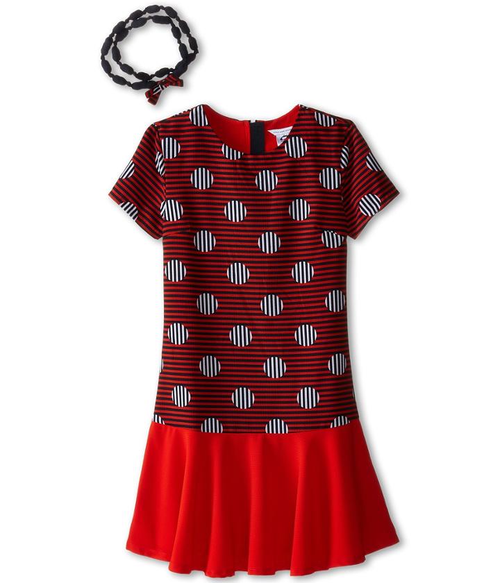 Little Marc Jacobs - Stripe And Dot Dress With Headband
