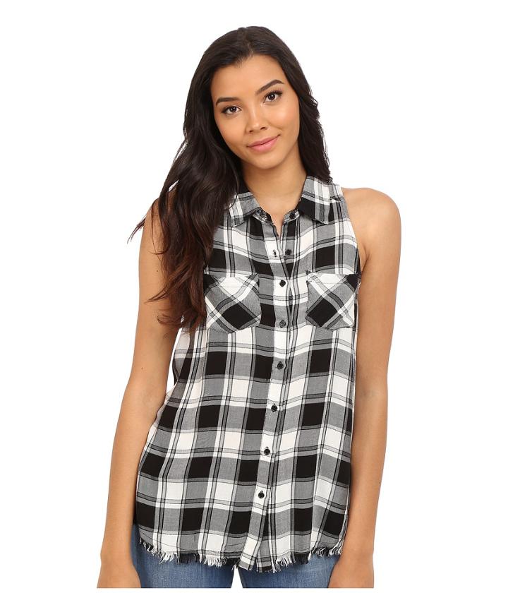 Brigitte Bailey - Brilynn Button Up Plaid Top With Pockets