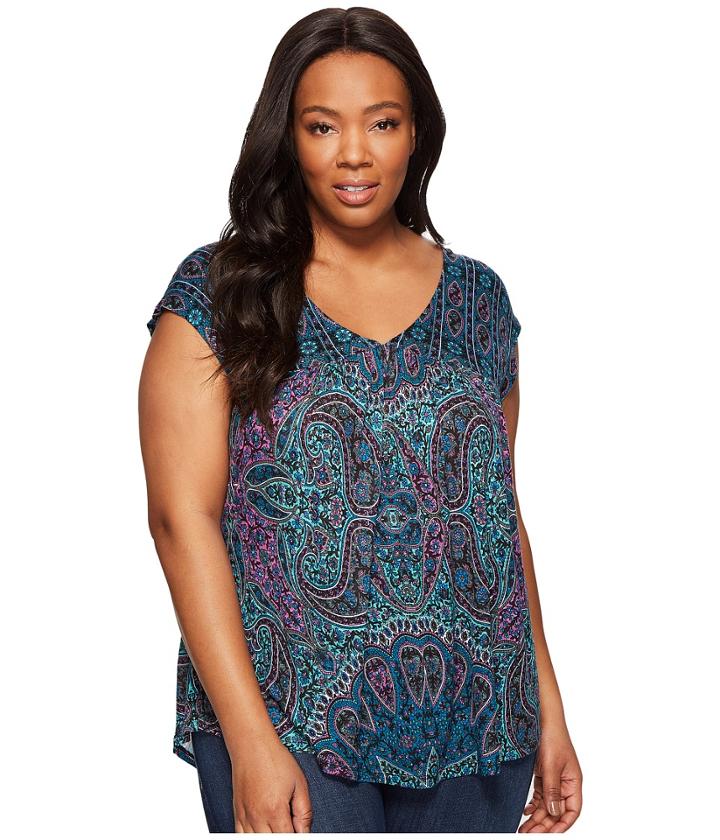 Lucky Brand - Plus Size Flutter Hem Shell