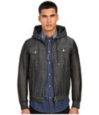 Dsquared2 - Tough Hooded Mixed Leather Bomber