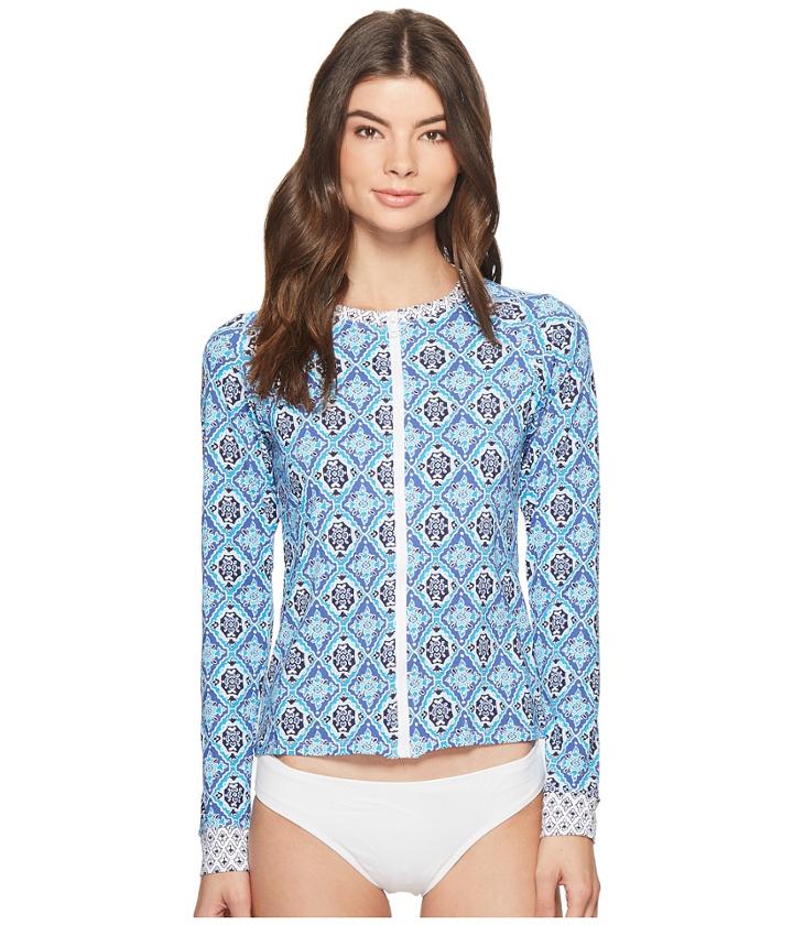 Tommy Bahama - Tika Tiles Long-sleeve Full-zip Rashguard