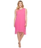 Vince Camuto Specialty Size - Plus Size Sleeveless Chiffon Overlay Dress