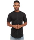 Publish - Malachy - Cotton Knit Seamless Short Sleeve Button Up Tee With Side Split Hem
