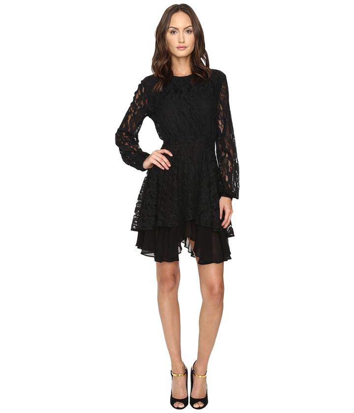 Just Cavalli - Leo Lace Long Sleeve Dress Tiered Skirt