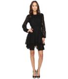 Just Cavalli - Leo Lace Long Sleeve Dress Tiered Skirt