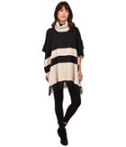 Brigitte Bailey - Lany Striped Poncho With Fringe
