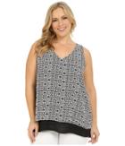 Karen Kane Plus - Plus Size Split-back Double Layer Tank Top