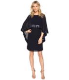 Vince Camuto - Mini Dress With Cape Back Overlay And Sequin Trim