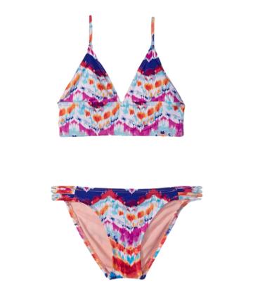 Hobie Kids - Chevron And On Bralette Strappy Hipster Swim Set