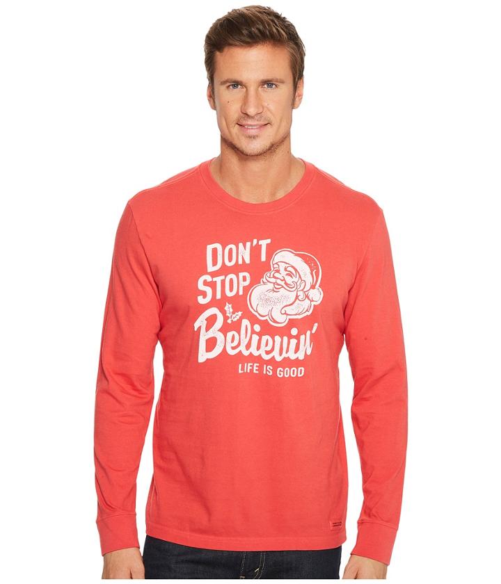 Life Is Good - Don't Stop Believin' Santa Long Sleeve Crusher Tee