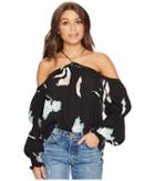 1.state - Long Sleeve High Neck Blouse With Smocked Sleeves