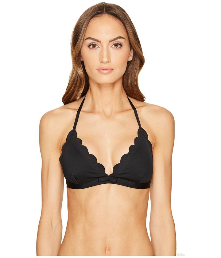 Kate Spade New York - Core Solids #79 Scalloped Triangle Bikini Top W/ Removable Soft Cups