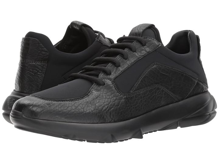 Emporio Armani - Textured Leather/neoprene Sneaker