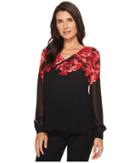 Calvin Klein - High-low V-neck Blouse