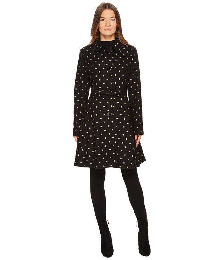Kate Spade New York - Wool Novelties Glitter Polka Dot Peacoat