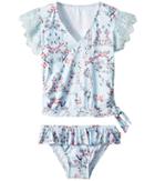 Seafolly Kids - Blue Birds Garden Short Sleeve Ballet Rashie Set