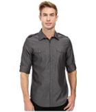 Calvin Klein - Long Sleeve Y/d 2-pocket Chambray Roll-up Collar Shirt