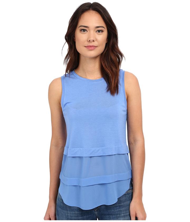 Michael Michael Kors - Sleeveless Crew Woven Mix Top